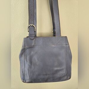 Coach 4157 SoHo Buckle Bag Purse Tote Periwinkle Purple Blue Vintage 80s Leather